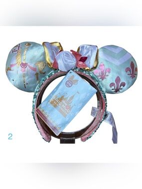 Disney Minnie Mouse Main Attraction Ear Headband King Arthur Carousel NEW! 2